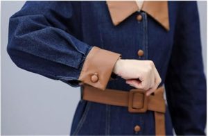 Long Sleeve Denim Shirt Dress for Women Modern Casual Single Breasted Long Dresses