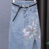 Waisted Denim Skirt Womens Autumn Midlength Temperament