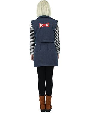 Women's Costume Anime Girl Cosplay Uniform Set With Blue Denim Vest And Skirt