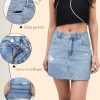 Denim Skirt Women Mini High Waisted Stretchy Summer Jean Skirts
