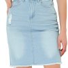 Denim Skirt for Women's Casual Distressed Knee Length Jeans Skirts