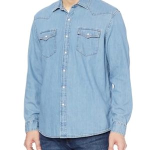 Men's Denim Shirt Long Sleeve - Regular-Fit Denim Shirt