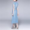 Collar Thin Denim Dress Women's Waist Thin Dress