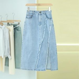Designsensory Waist Denim Skirt Summer