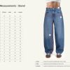 Womens Baggy Barrel Jeans Wide Leg Mid Rise Premium Denim Pants