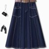 Denim Skirt for Women in Summer Waist Slimming Midlength
