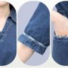 Modern Casual Denim Dress for Women Short Sleeve Mid Length Waist Cowboy Style Dress