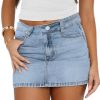 Womens Denim Skirt Casual Mini Jean Skirt Stretch Low Waist Jean Skirt for Women Zip Fly Denim Mini Skirts