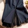 Spring Korean and Waisted Slim Denim ​​ Skirt for Women