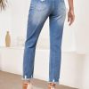 Womens Jeans High Waisted Stretchy Ripped Distressed Tummy Control Straight Ankle Jean for Women Trendy 2025