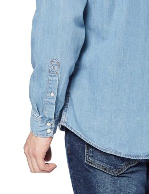 Men's Denim Shirt Long Sleeve - Regular-Fit Denim Shirt