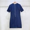 Women's Denim Bow Dress - Vintage Washed Blue Summer