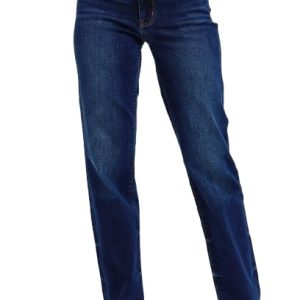 Mid Rise Straight Leg with Fray Hem 82622 (US, Numeric, 7, Regular, Regular, Dark Blue)