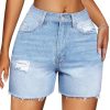 Jean Shorts for Women High Waisted Stretchy Casual Denim Shorts Ripped Frayed Hem Summer Trendy Jorts