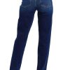 Mid Rise Straight Leg with Fray Hem 82622 (US, Numeric, 7, Regular, Regular, Dark Blue)