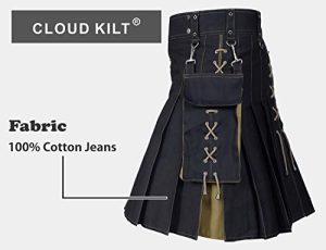 " Kilt for Men, Modern Scottish Utility Jeans Hybrid Kilt