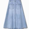 Denim Skirt for Women in Summer Waist Slimming Midlength