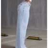 Women's Bowknot Embroidery Jeans Y2k Straight Leg Boyfriend Denim Pants