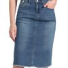 Women's Casual Jean Skirt High Waist Back Slit Stretch Denim Skirts