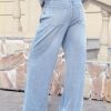 High Stretchy Sweatpant Jeans Women, Elastic Waist Wide Leg Baggy Knit Jeans Straight Leg High Waisted Pull on Jeans