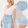 Denim Skirt for Women's Casual Distressed Knee Length Jeans Skirts