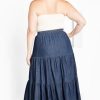 Plus Size Skirt, Denim Tier Skirt
