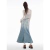 French Denim Skirt Womens Spring and Autumn Waist Slim Fish Long