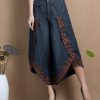 Spring and Summer Thin Trousers Embroidered Denim Skirts Pants Large