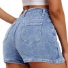 High Stretchy Mini Skort Skirt for Women,Low Waist Denim Skort Shorts with Pockets