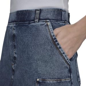 Women's Woven Faux Denim Pull on Skirt