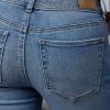 Women's Bootcut Jeans Ripped Mid Rise Stretchy Tummy Control Cut Out Raw Hem Denim Jeans