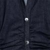 Womens Denim Shirt Dress Short Sleeve Long Ruched Bodycon Casual Elegant Midi Jean Dress