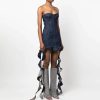 Women's Ruffle Denim Corset Strapless Minidress