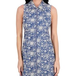 Women's Sleeveless Collared Sheath Mini Dress