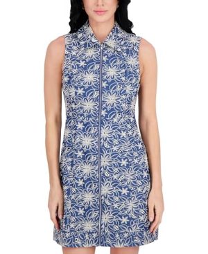 Women's Sleeveless Collared Sheath Mini Dress
