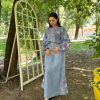 Ukrainian Vyshyvanka Dress | Floral Embroidered Bohemian Summer Dress | Long Linen Boho Dress | Blue Jeans Style (20)