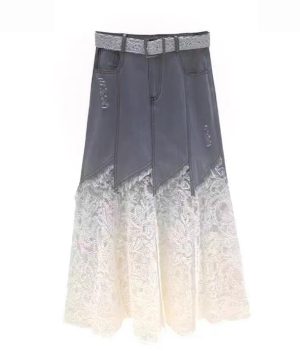Lace Denim ​​Skirt Design in Summer