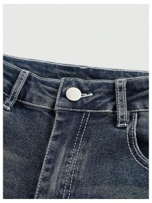 Women's Bell Bottom Jeans Flare Jeans Embroidered Y2K High Waist Pants
