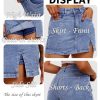 Women’s Side Slit Denim Skort, High-Stretch,High Waisted,Y2K Mini Jean Skirt Shorts with 5 Pockets