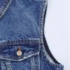 Sleeveless Slim Fit Lapel Mini Denim Dress for Women Vintage Sheath Jean Casual Dresses