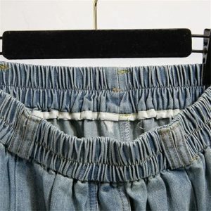 Vintage High Waist Casual Denim Skirts Women Single-Breasted Basic A-Line Long Skirts