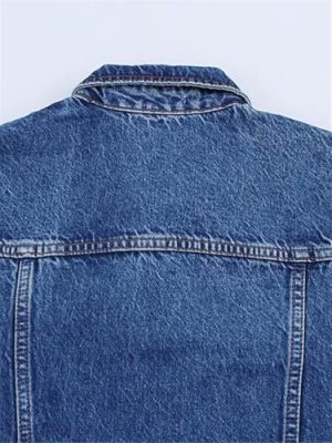 Sleeveless Slim Fit Lapel Mini Denim Dress for Women Vintage Sheath Jean Casual Dresses