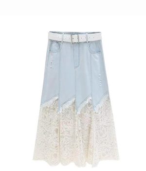 Lace Denim ​​Skirt Design in Summer