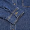Women's Collared Denim Dress Casual Long Sleeve Button Down Jean Shirt Dresses with Pockets