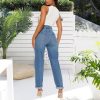 Women's Boyfriend Jeans Stretchy Ripped Distressed Denim Mom Jean Pants