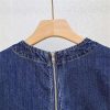 Women's Denim Bow Dress - Vintage Washed Blue Summer