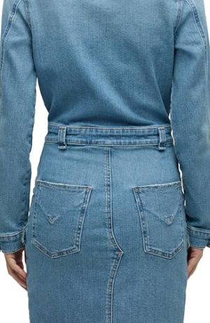 Women's Cargo Long Sleeve Denim Reconstructed Dress