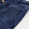 Women's Retro Exposure Button-Fly Packaged Hip A-Line Maxi Long Denim Skirt