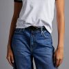 Womens Baggy Barrel Jeans Wide Leg Mid Rise Premium Denim Pants