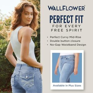 Luscious Curvy Bootcut Jeans for Women Mid-Rise Insta Stretch Denim, Size Inclusive Juniors Jeans, Sizes 0 to 24